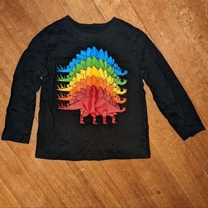 Rainbow stegosaurus dinosaur tee 5T Okie Dokie